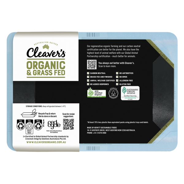 Cleaver's Organic Free Range and Grass Fed Lamb Backstrap 200-350g