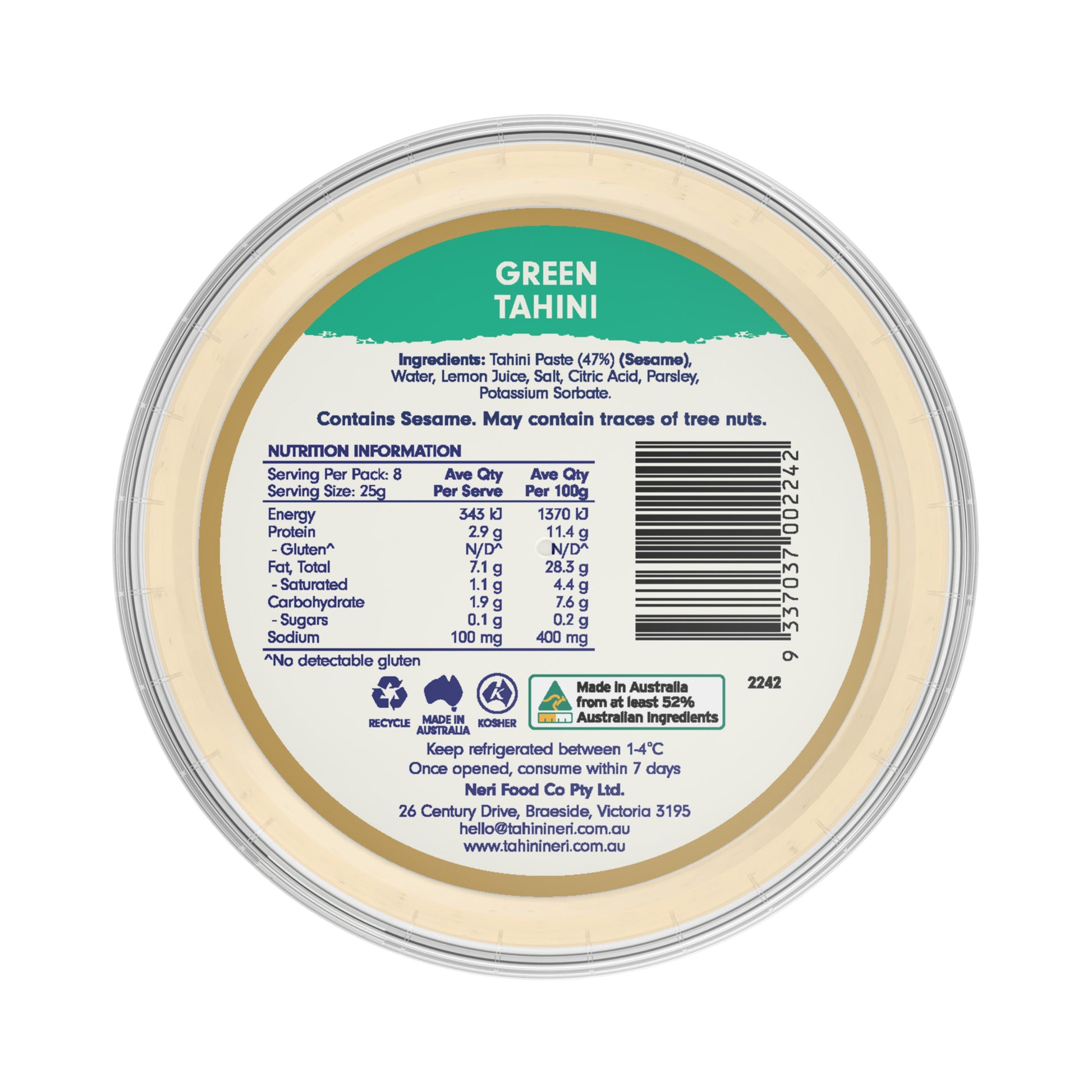Tahini Neri Green Tahini 200g | Harris Farm Markets Online