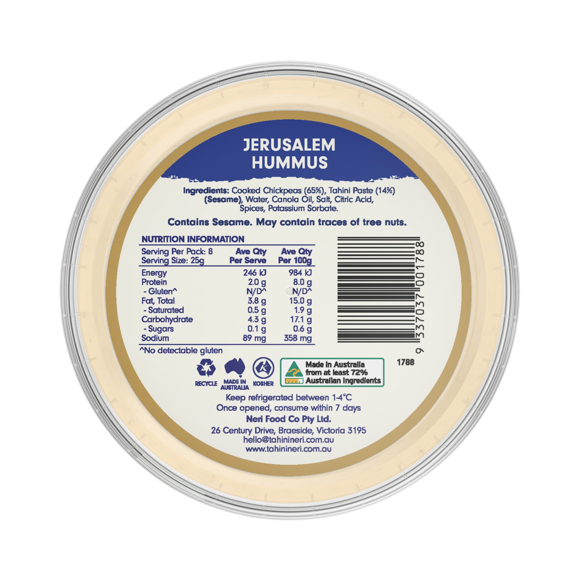 Tahini Neri Jerusalem Hommus 200g | Harris Farm Markets Online