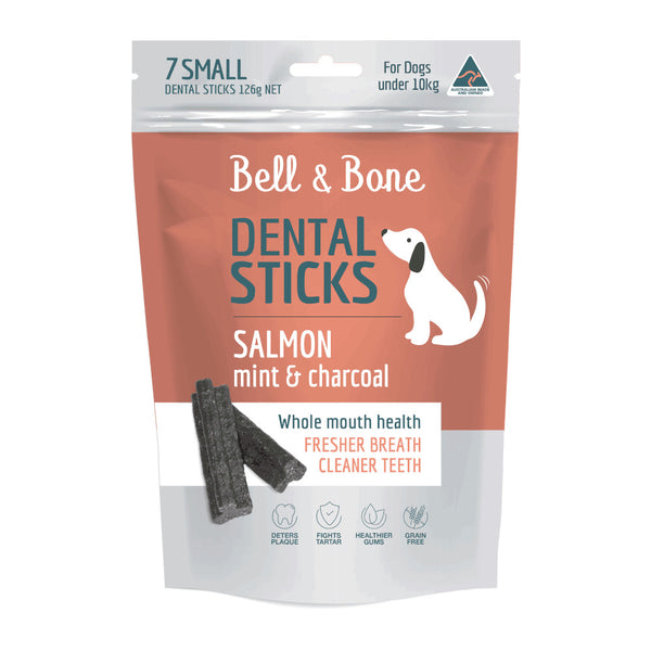 Bell and Bone Dental Sticks Salmon, Mint and Charcoal 126g