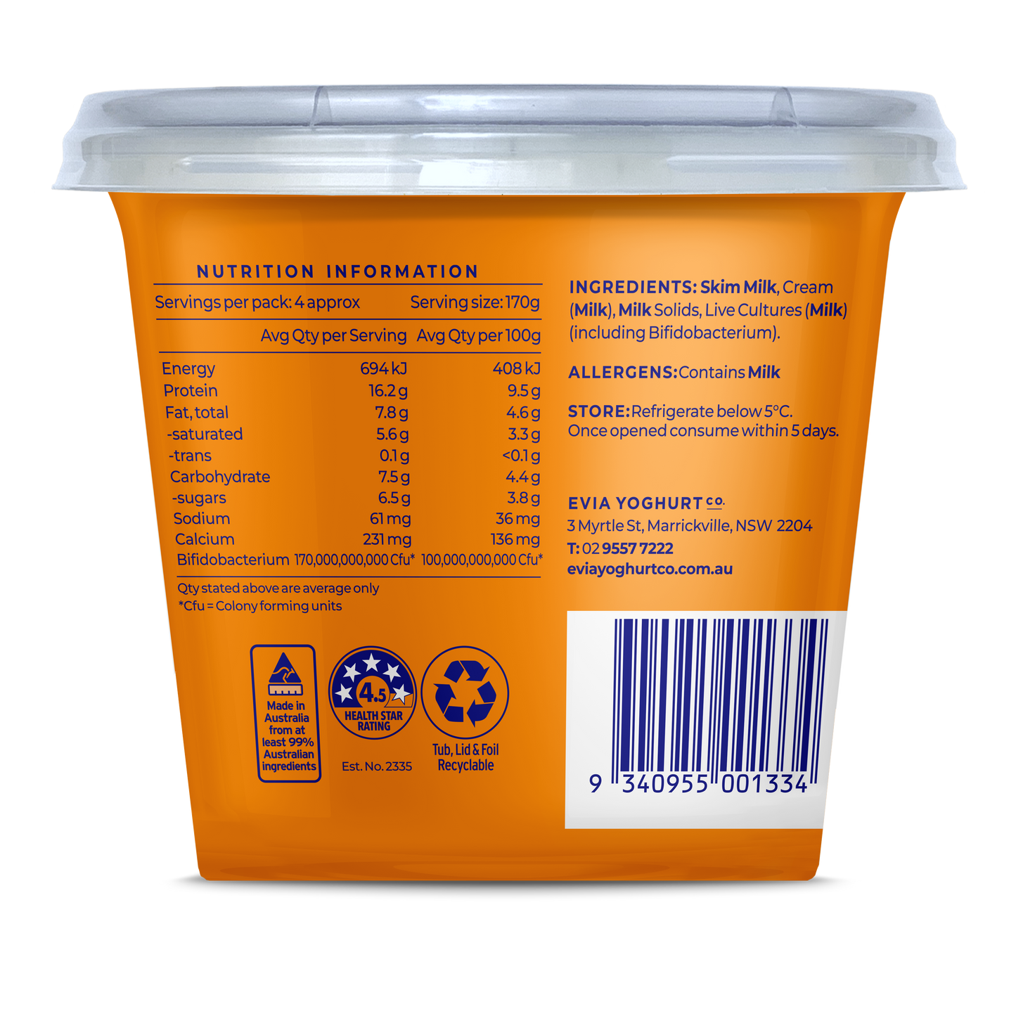Evia Greek Pro Yoghurt 700g