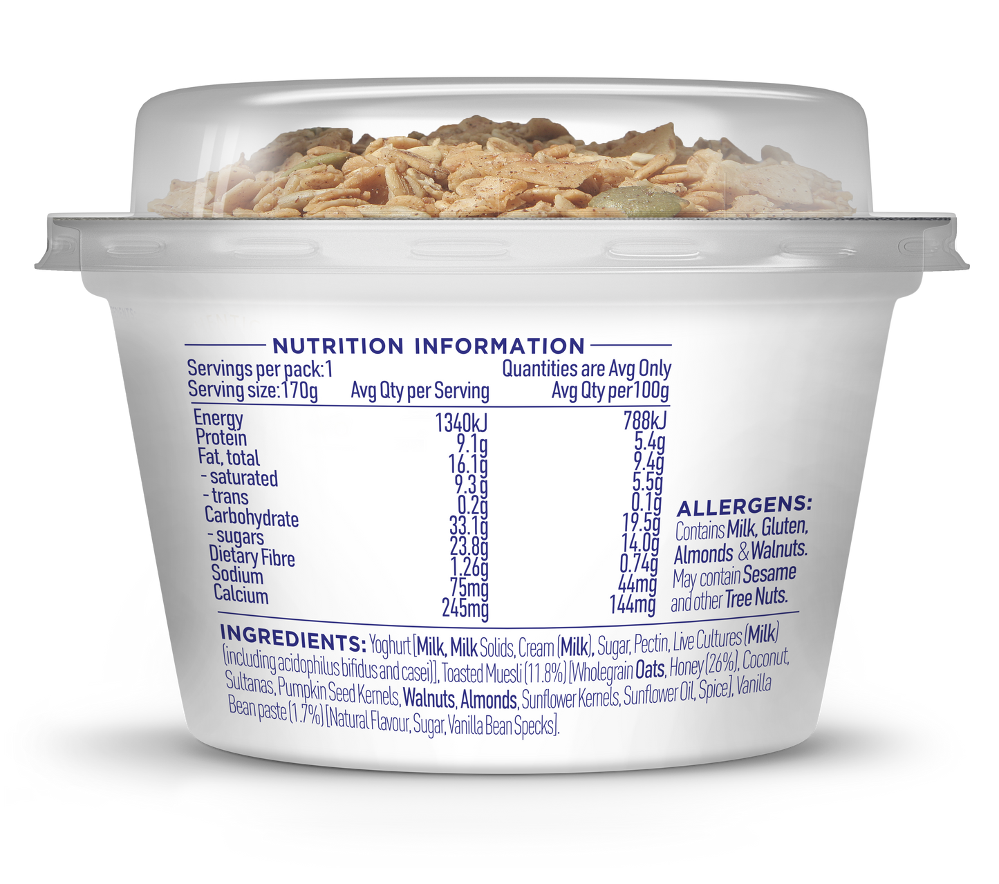 Evia Greek Yoghurt Pods Vanilla with Toasted Muesli 170g