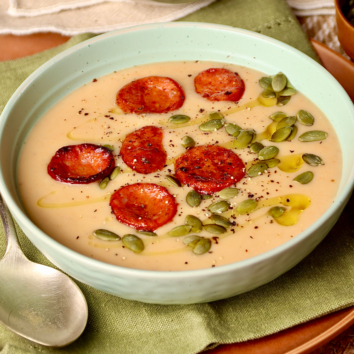 Potato, Leek and Chorizo Soup
