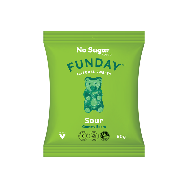 Funday Sour Vegan Gummy Bears 50g