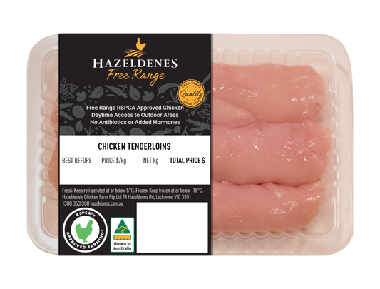 Hazeldenes Free Range Chicken Tenderloins 450-650g
