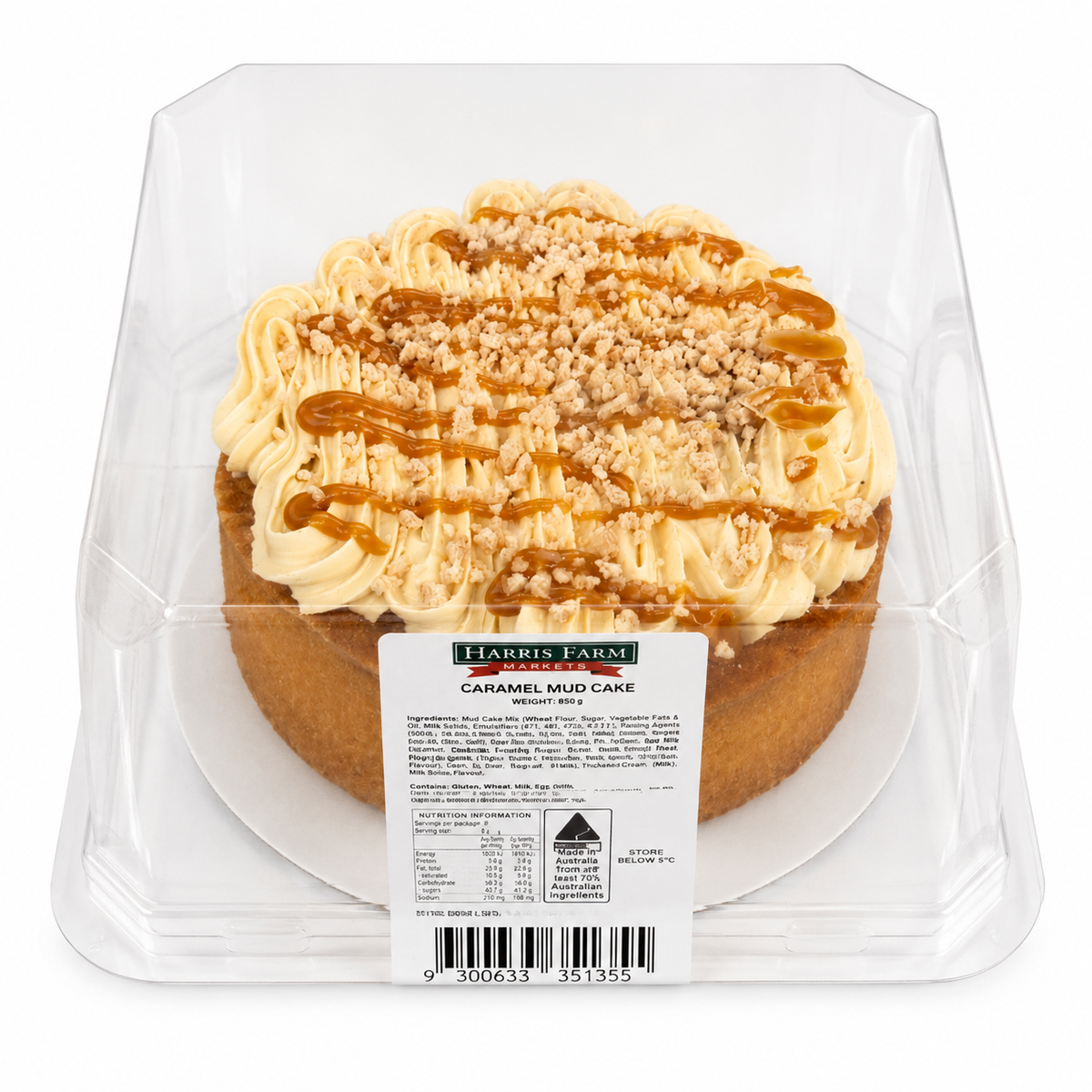 Harris Farm Caramel Biscuit Mud Cake 850g