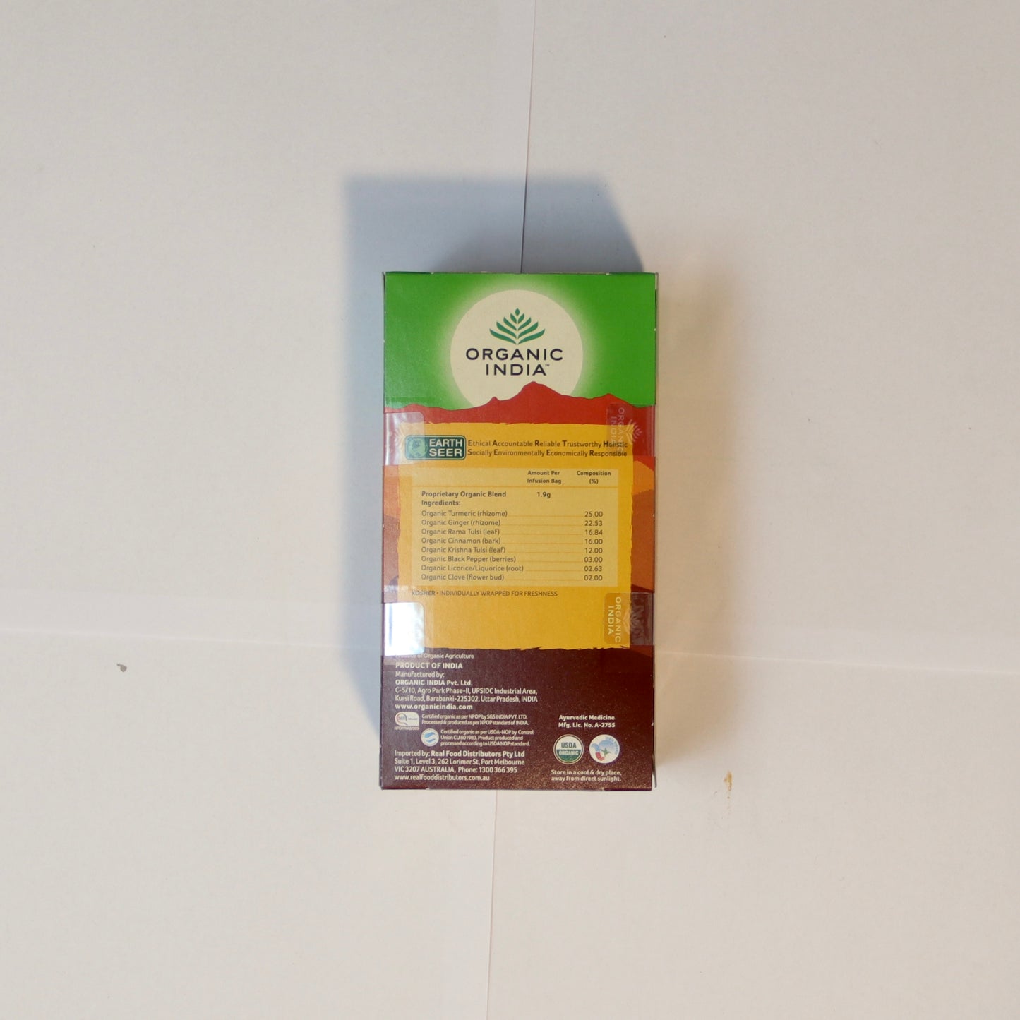 Organic India Tulsi Turmeric Ginger Tea Bags x25 47g