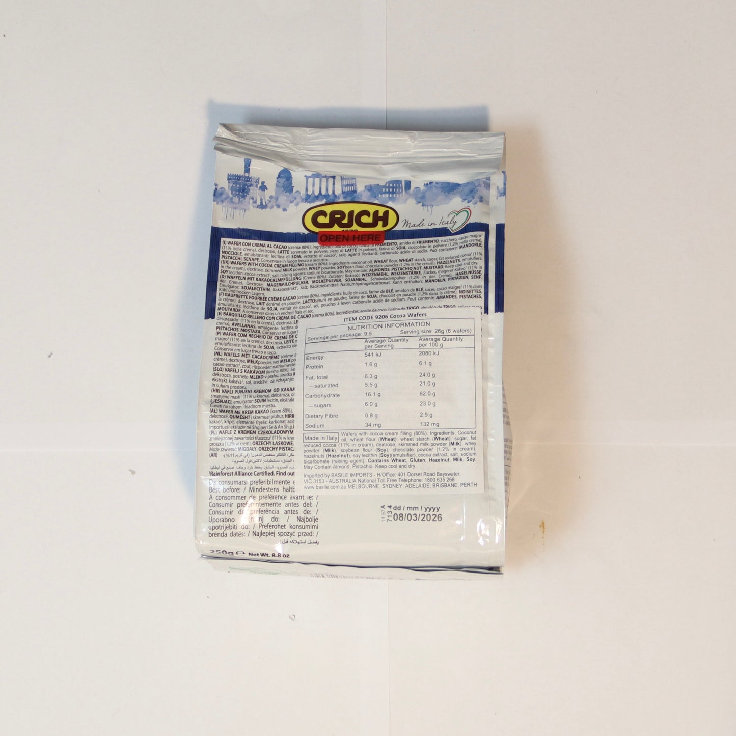 Crich Cocoa Wafers 250g