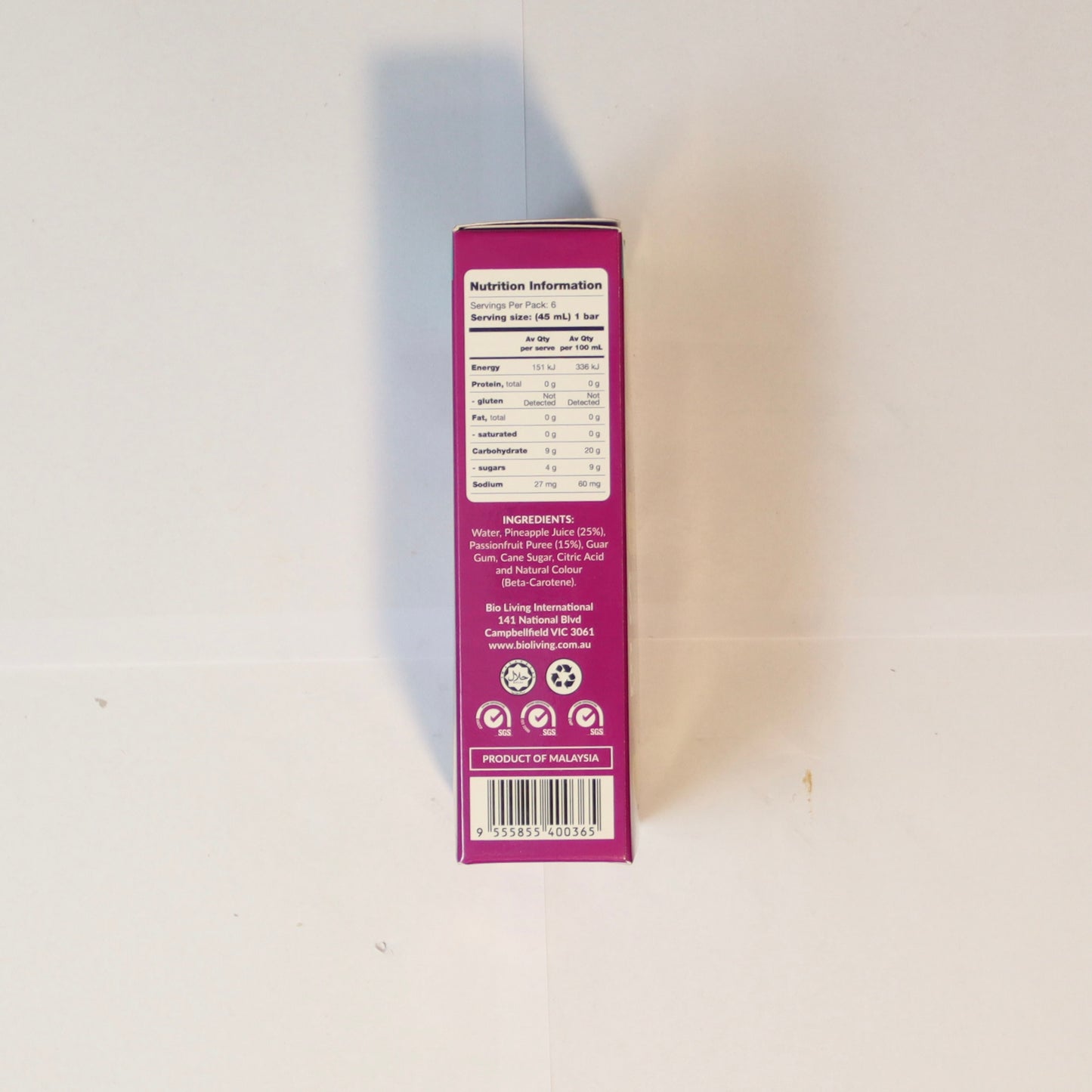 Pops Malaya Sorbet Bars Pineapple & Passionfruit x6 270ml