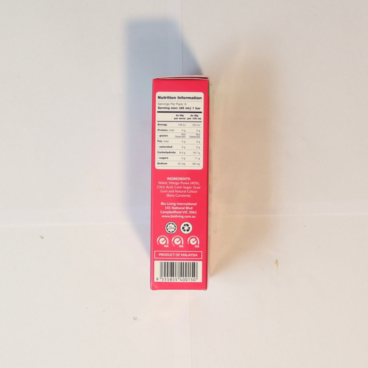 Pops Malaya Sorbet Bars Mango x6 270ml