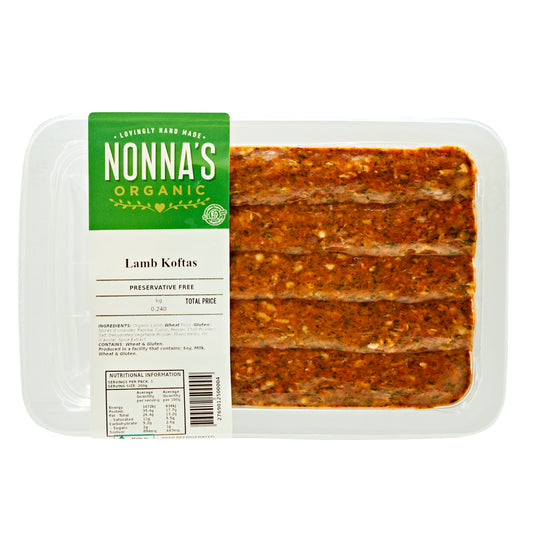 Nonna's Organic Grass Fed Lamb Kofta 250-350g