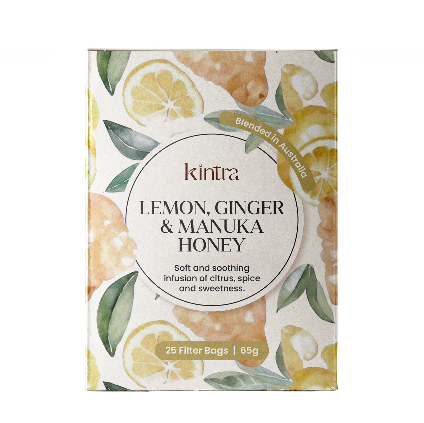 Kintra Foods Lemon, Ginger and Manuka Honey Teabags x25 65g