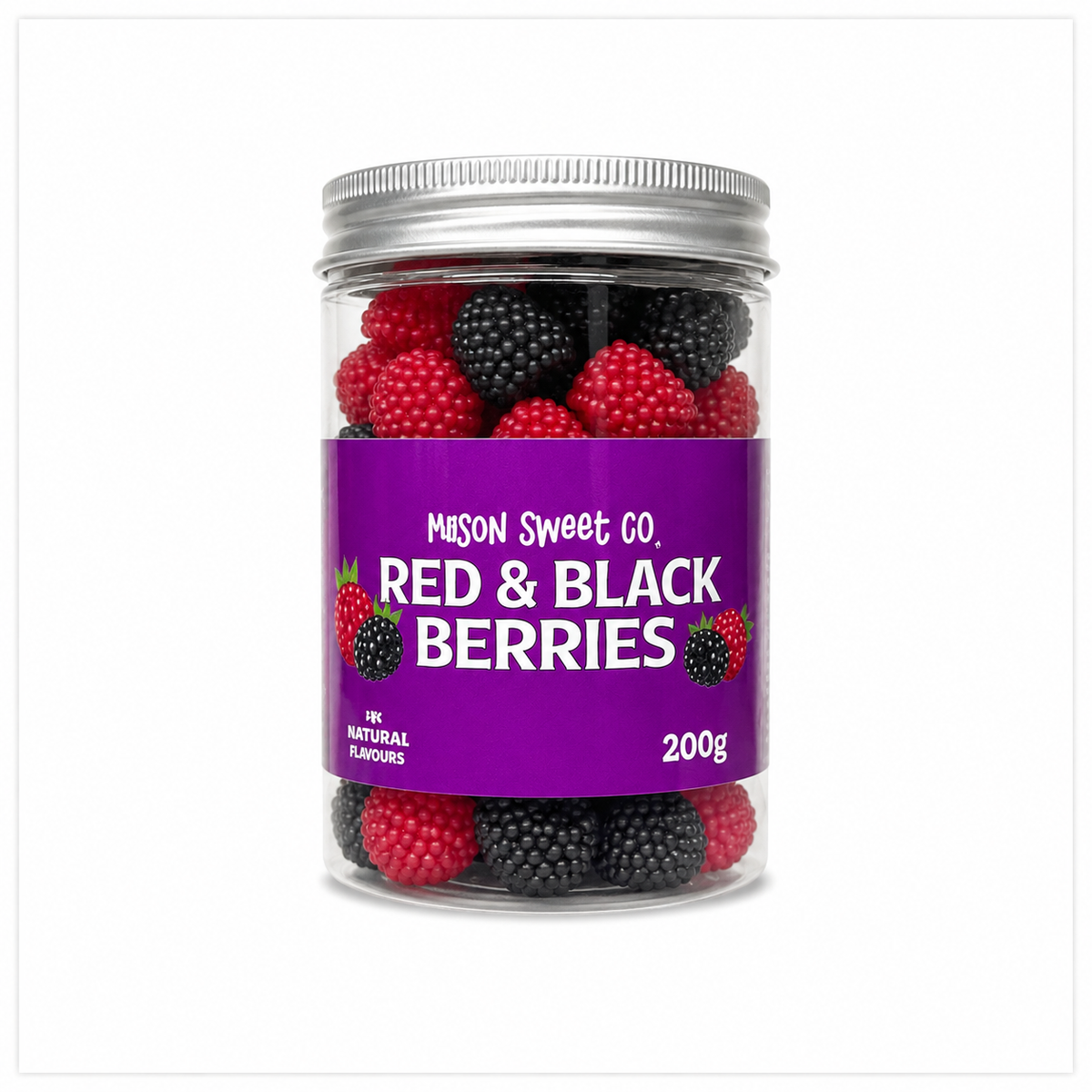 Mason Sweets Co. Red and Black Berries Gummies 200g