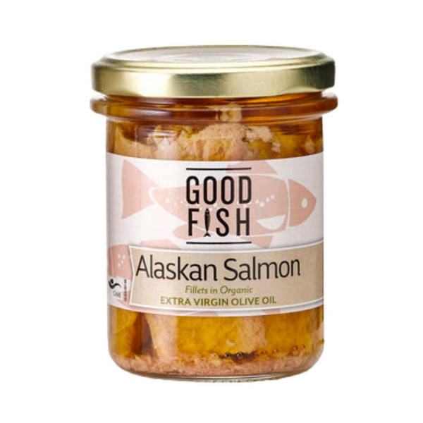 Good Fish Salmon Fillets in Organic Extra Virgin Olive Oil 195g