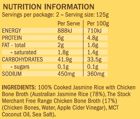The Stock Merchant Bone Broth Rice Original 250g