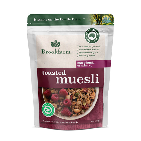 Brookfarm Toasted Muesli Macadamia Cranberry 1.3kg