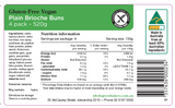 Wholegreen Bakery Gluten Free Vegan Brioche Buns Plain 520g