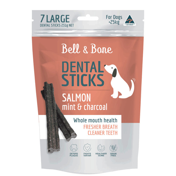Bell and Bone Dental Sticks Salmon, Mint and Charcoal 231g