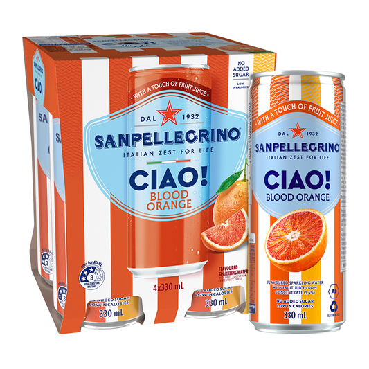 Sanpellegrino CIAO! Blood Orange Sparkling Water x4 330ml