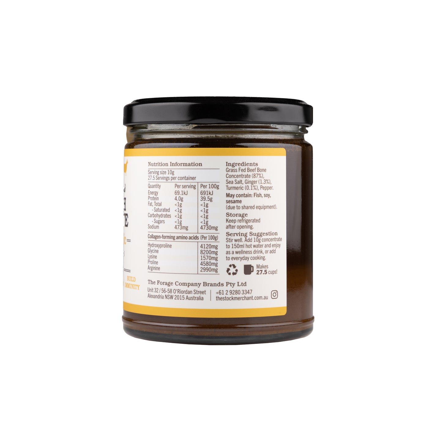 The Stock Merchant Bone Broth Ginger & Turmeric 275g