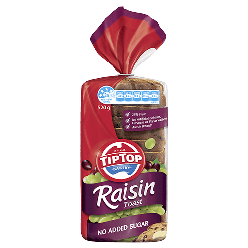 Tip Top Raisin Toast 500g