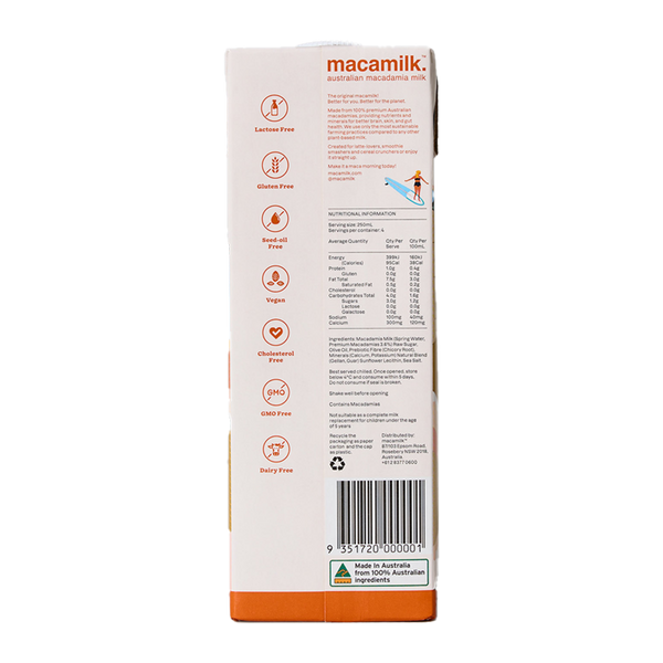 Macamilk Premium Macadamia Milk 1L