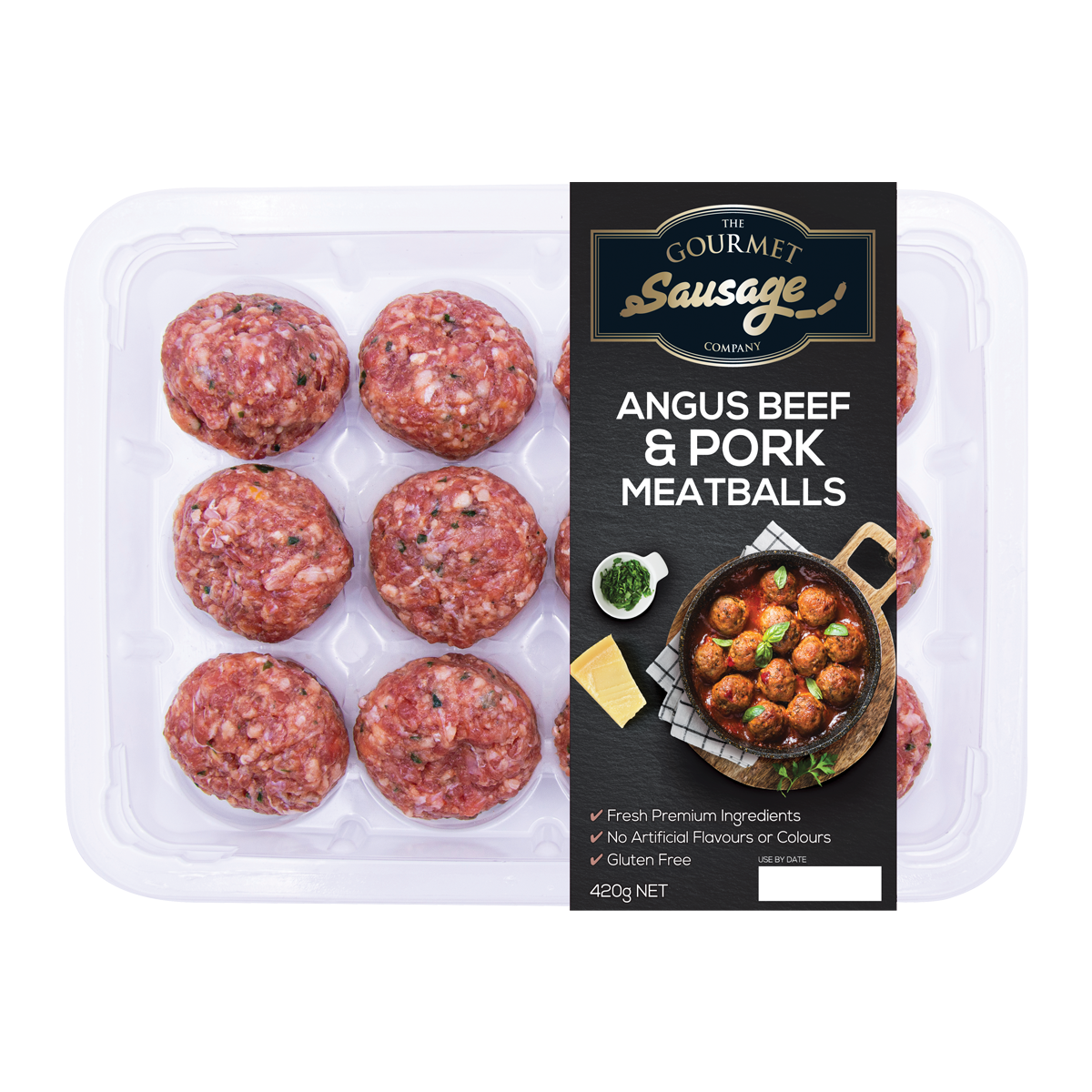 The Gourmet Sausage Angus Beef & Pork Meatballs 600g