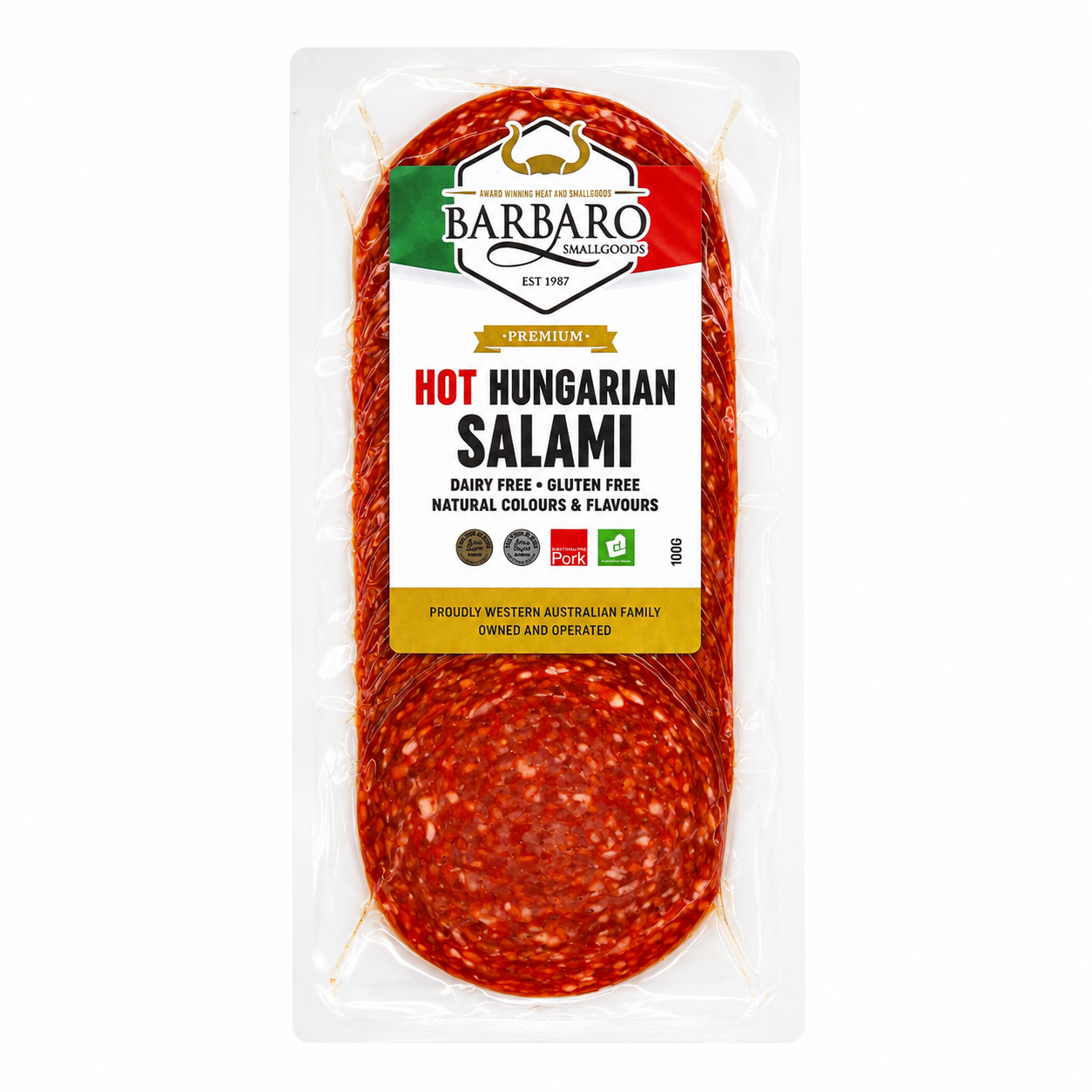 Barbaro Smallgoods Hot Hungarian Salumi 100g