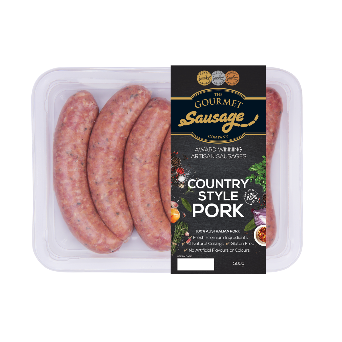The Gourmet Sausage Country Style Pork Sausage 500g