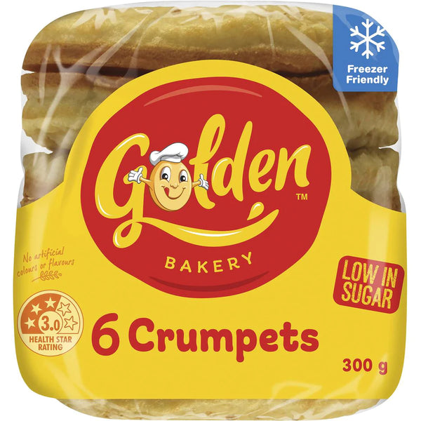 Golden Bakery Plain Crumpets x6 300g