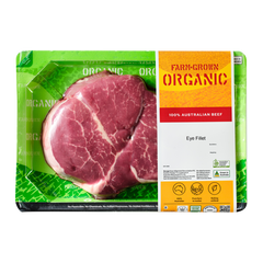 Farm Grown Organic Beef Eye Fillet Steak 250-350g