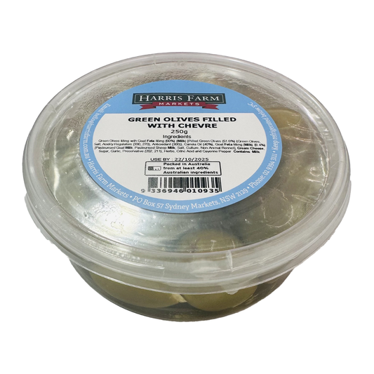 Harris Farm Green Olives with Chevre 250g