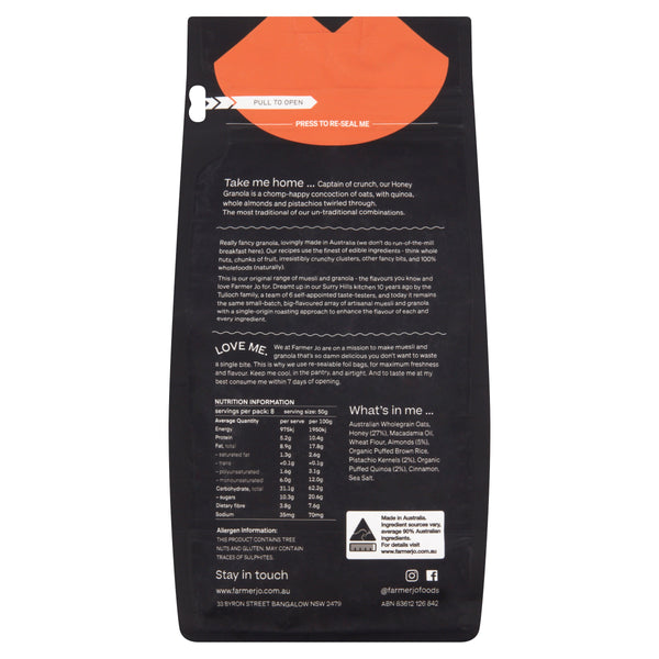 Farmer Jo Honey Granola Quinoa Granola 400g Harris Farm Markets
