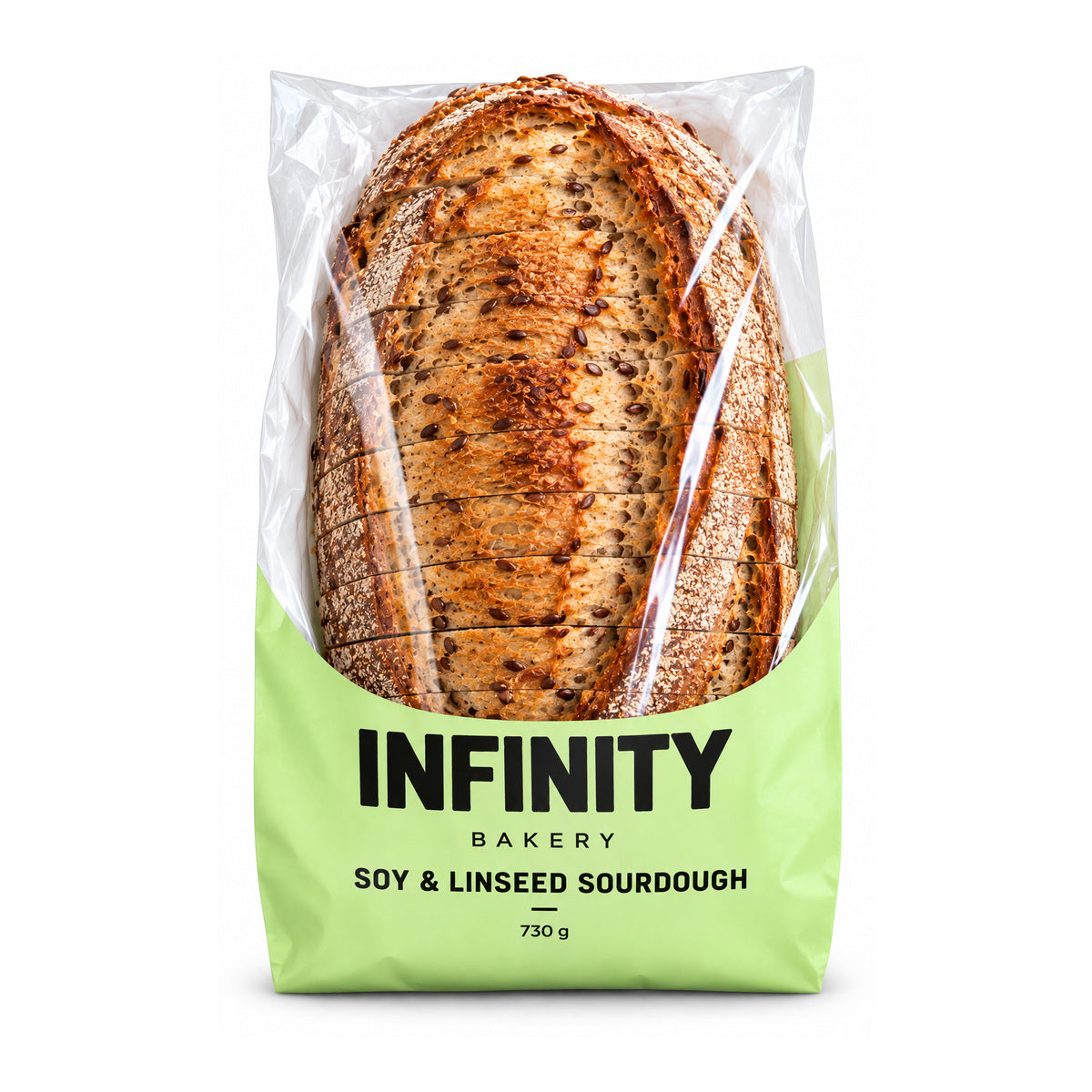 Infinity Bakery Soy Linseed Sliced Sourdough 730g