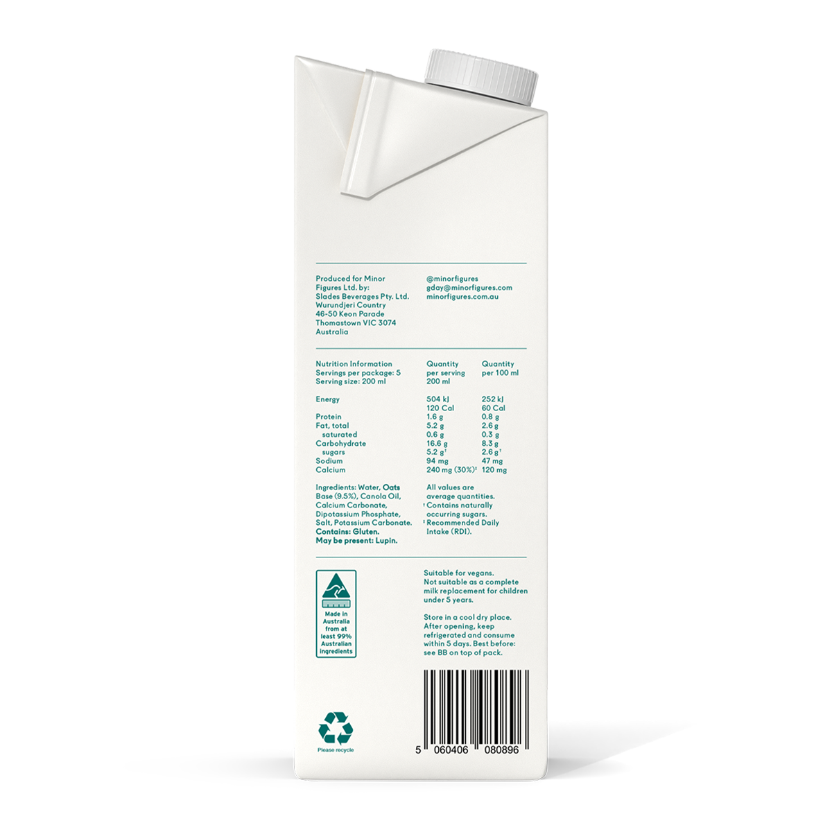 Minor Figures Barista Oat Milk 1L
