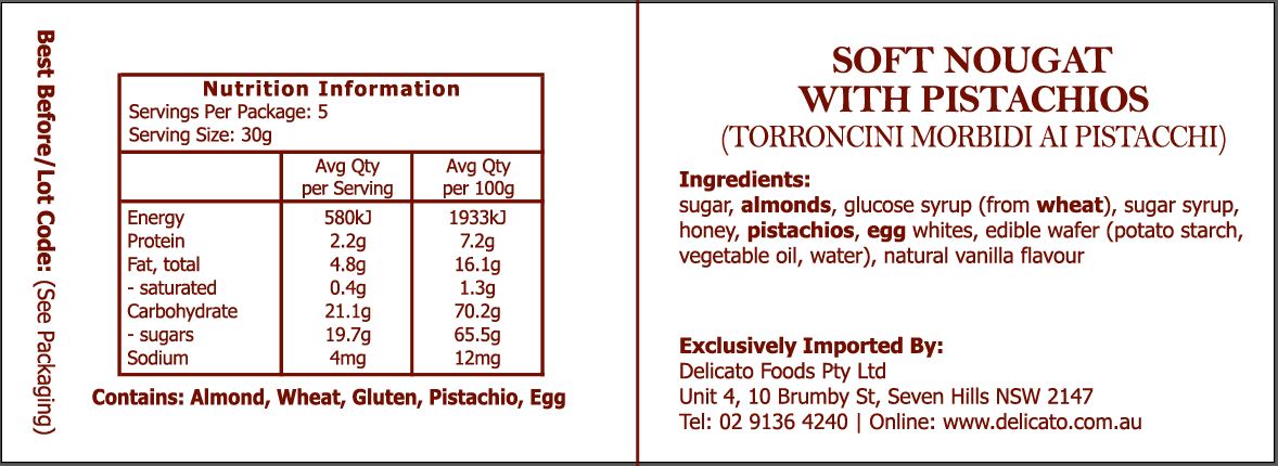 La Superiore Pistachio Torroncini Bag 150g