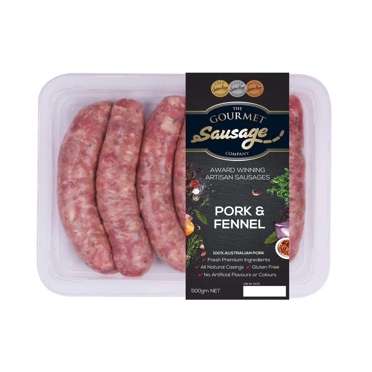 The Gourmet Sausage Pork and Fennel Sausages 500g