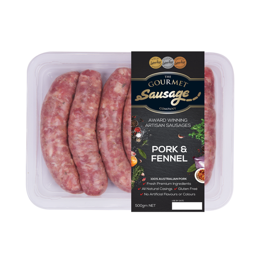 The Gourmet Sausage Pork and Fennel Sausages 500g