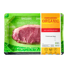 Farm Grown Organic Beef Porterhouse Steak 150-250g