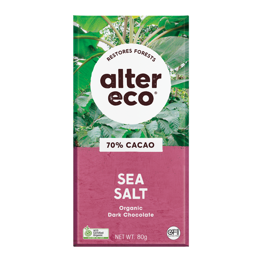 Alter Eco Organic 70% Dark Chocolate Sea Salt 80g