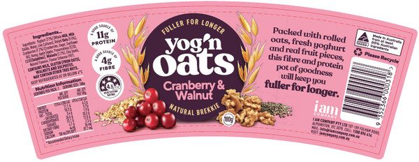 Yog'n Oats Cranberry and Walnut 150g