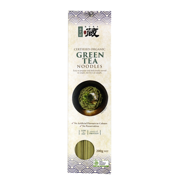 Kura Organic Green Tea Noodles 200g