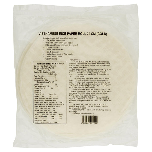 Osha 22Cm Rice Paper 375g , Grocery-Quinoa/Noodle - HFM, Harris Farm Markets
 - 2