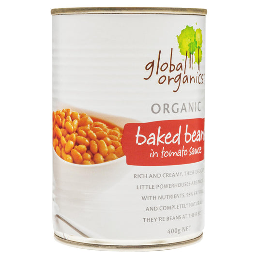 Global Organic Beans In Tomato Sauce 400g , Grocery-Can Veg - HFM, Harris Farm Markets
 - 1