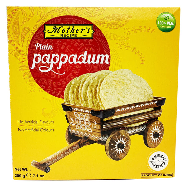 Mothers Recipe Plain Pappadum 200g