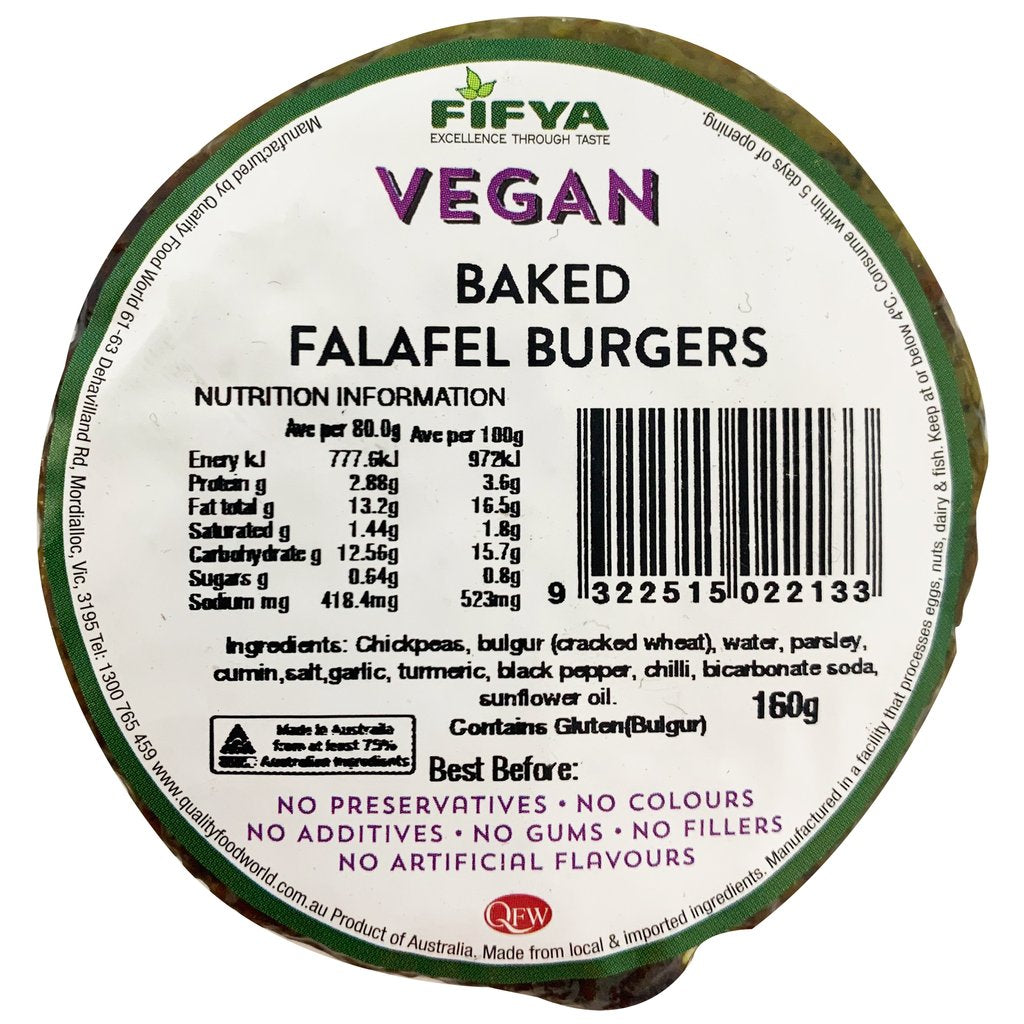 Fifya Vegan - Falafel Burgers with Sesame - Gluten-Free | Harris Farm Online