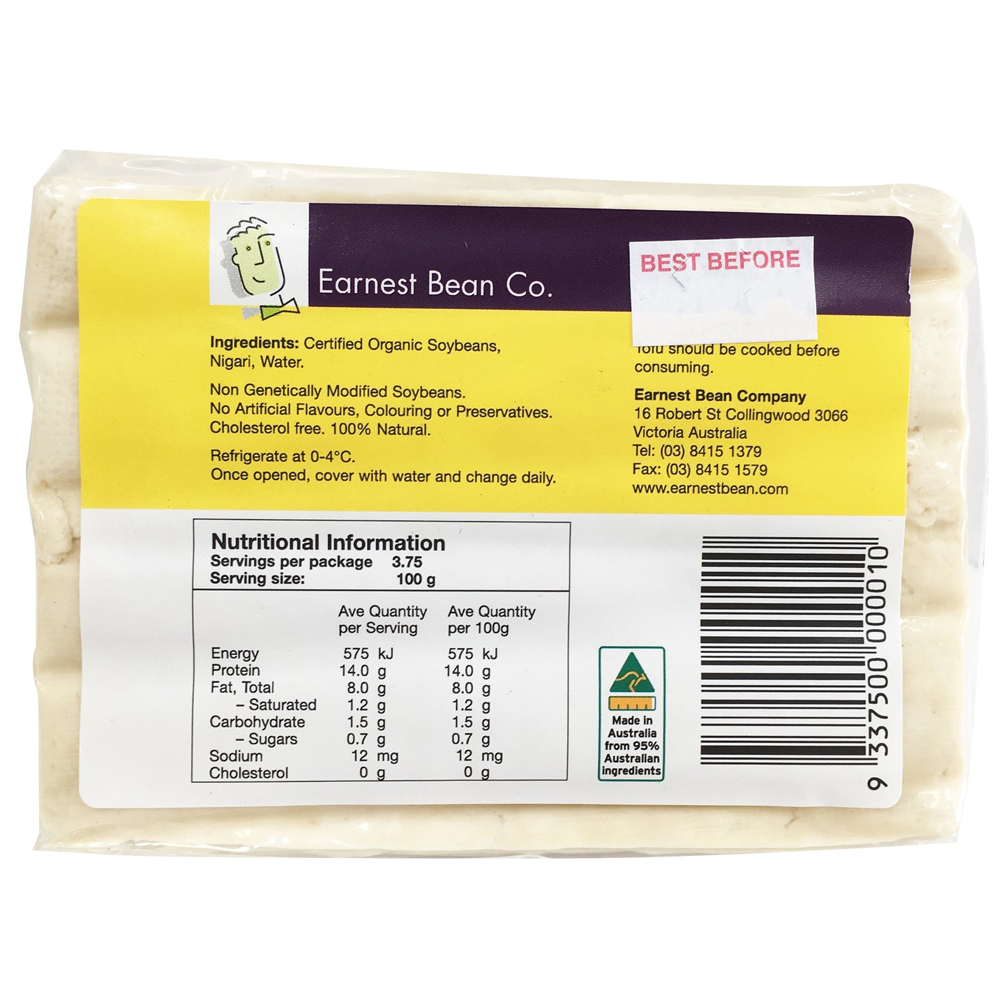 Earnest Bean - Tofu Organic (375g)