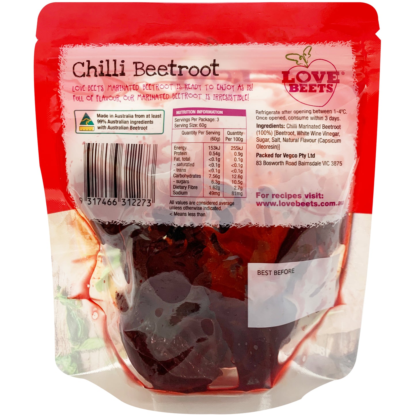 Love Beets Chilli Beetroot | Harris Farm Online