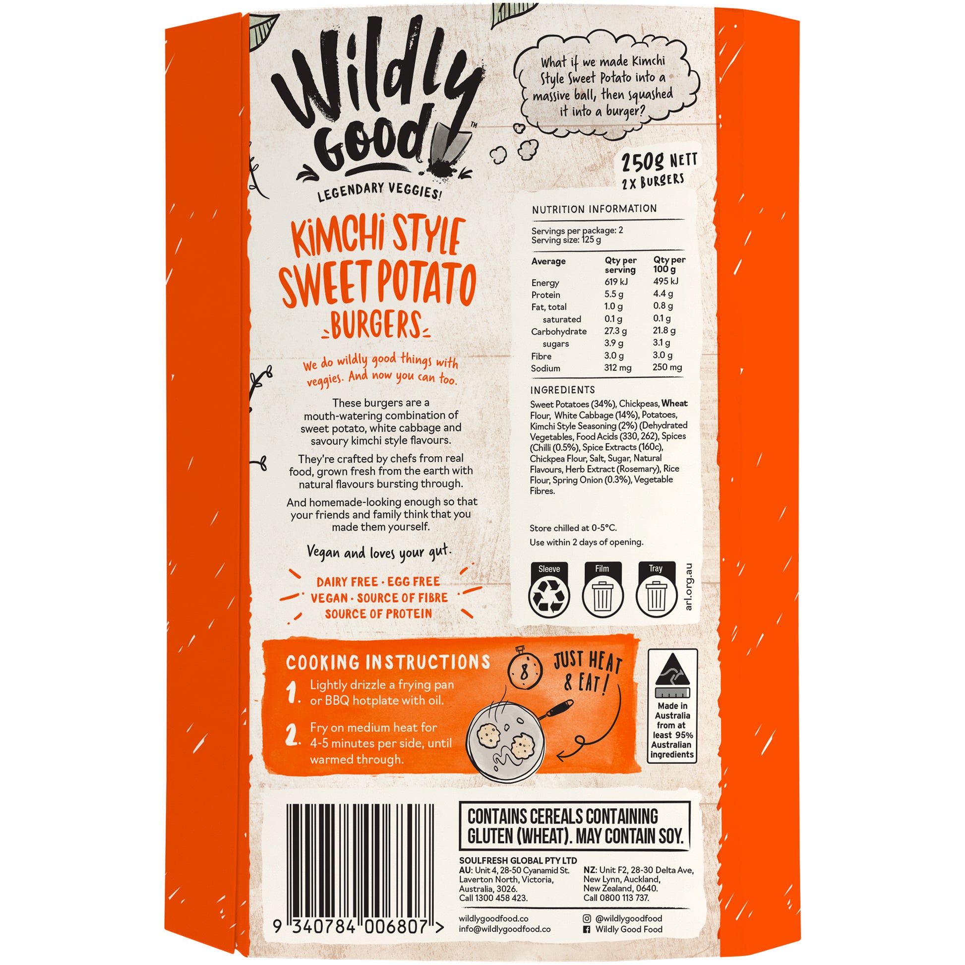 Wildly Good Kimchi Style Sweet Potato Vegan Burgers | Harris Farm Online