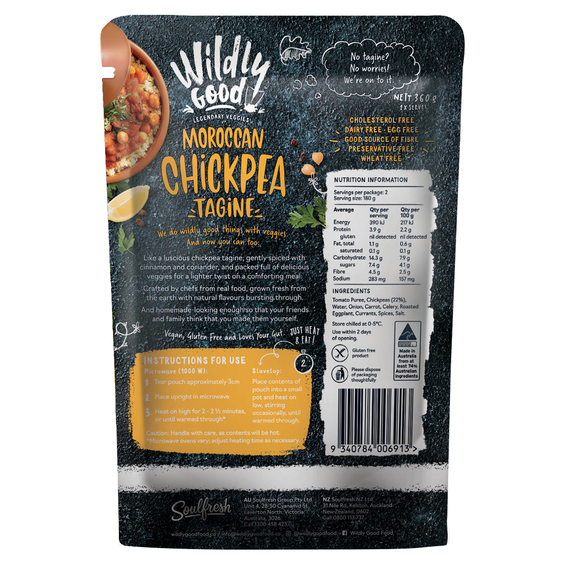 Wildly Good - Vegan Meal - Moroccan Chickpea Tagine with Carrot & Currants (360g)